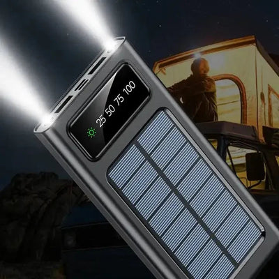 Solar Power Bank 20000CmAh, Fast Charging Built in Cable Adapters & Chargers Horizons Deal 